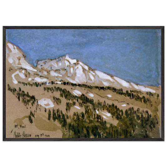 Mt Hood Oregon - Childe Hassam 70x100 cm / 28x40 inches Framed Art Print – Black Wooden Frame