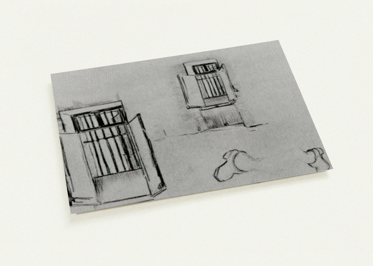 Barred Windows By Vincent van Gogh Pack of 10 Post Cards | Vincent van Gogh Post Cards | A6 (10.5 x 14.8 cm) - 4.1 x 5.8 inches