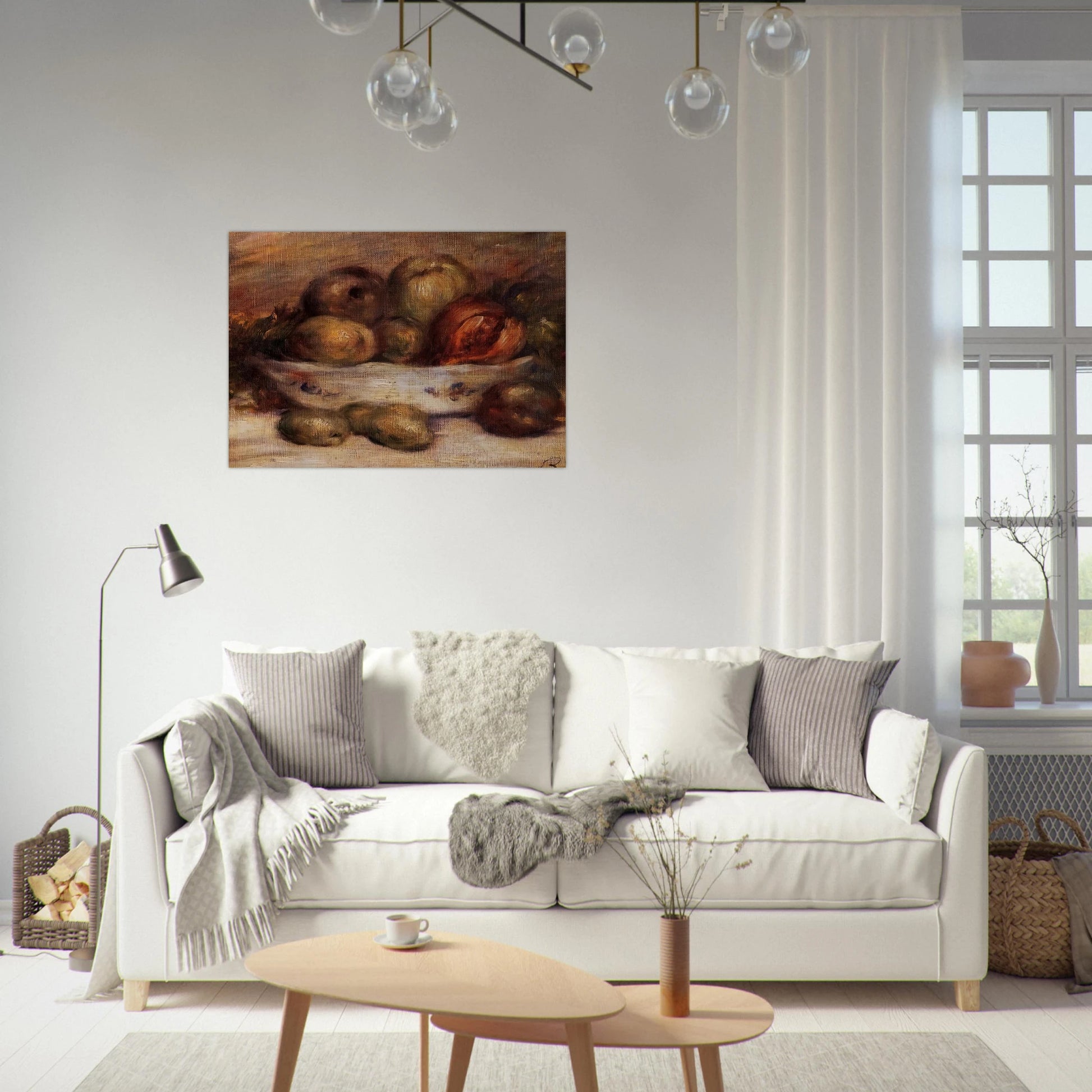 Still Life with Fruit - Pierre-Auguste Renoir Brushed Aluminum Print - 70x100 cm / 28x40 inches | Pierre-Auguste Renoir Aluminum Print | Pierre-Auguste Renoir Prints