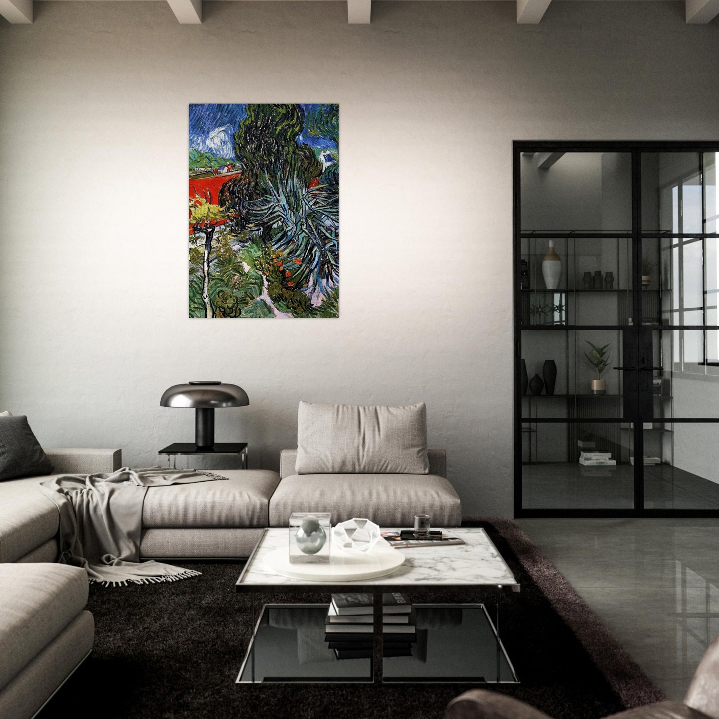 The Garden of Doctor Gachet at Auvers-sur-Oise - Vincent van Gogh Brushed Aluminum Print - 70x100 cm / 28x40 inches | Vincent van Gogh Aluminum Print | Vincent van Gogh Prints