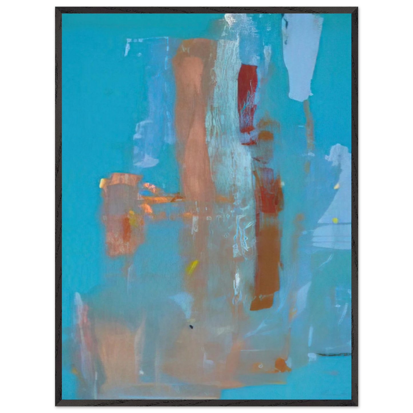 Helen Frankenthaler - In on Blue - 1976 Wall art - 40x50 cm / 16x20 inches - Premium Wooden Framed Poster With Fine Art Paper - White frame