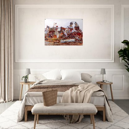 A Wrecked Sugar Refinery - John Singer Sargent Acrylic Print - 70x100 cm / 28x40″ inches | John Singer Sargent Wall Art | John Singer Sargent Prints