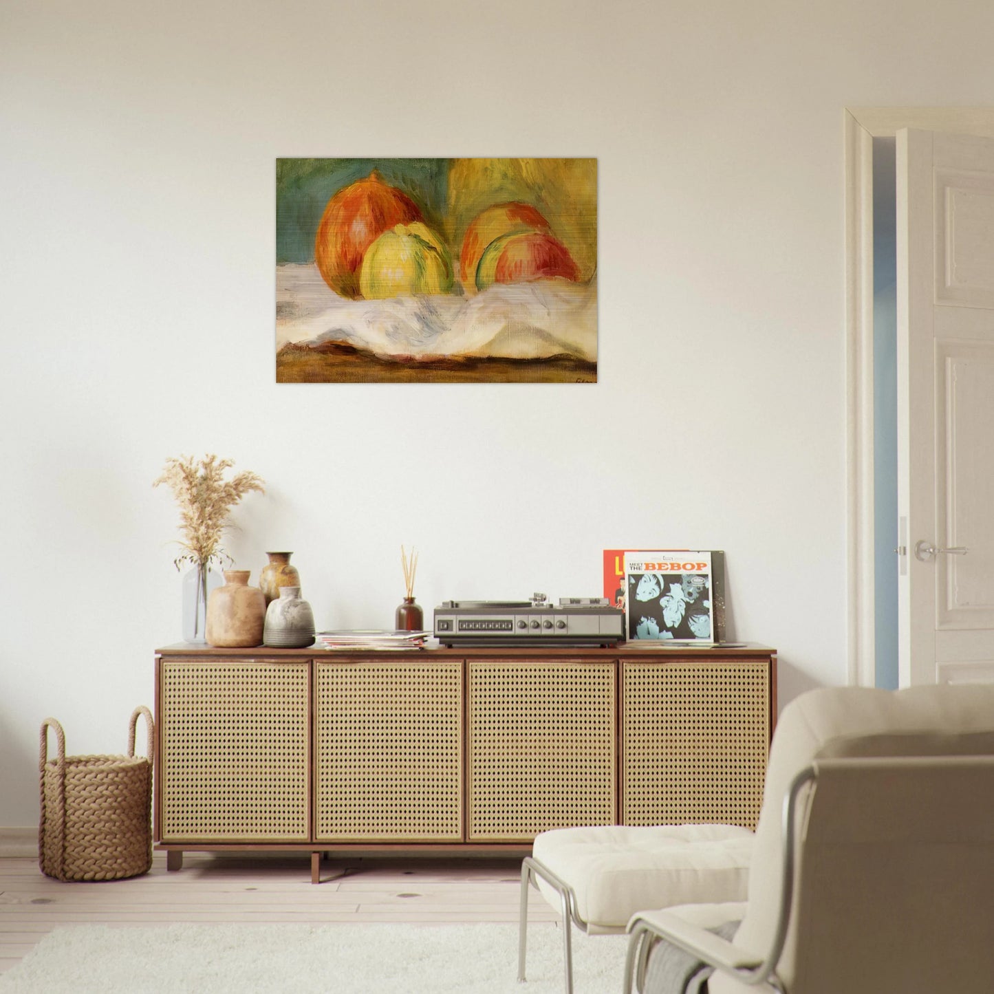 Still Life with Apples and Pomegranates - Pierre-Auguste Renoir Brushed Aluminum Print - 70x100 cm / 28x40 inches | Pierre-Auguste Renoir Aluminum Print | Pierre-Auguste Renoir Prints