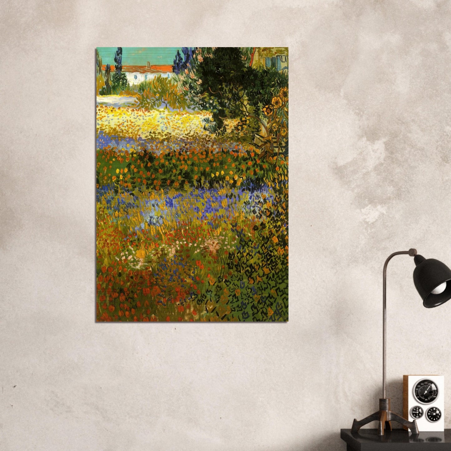 Flowering Garden - Vincent van Gogh Brushed Aluminum Print - 70x100 cm / 28x40 inches | Vincent van Gogh Aluminum Print | Vincent van Gogh Prints