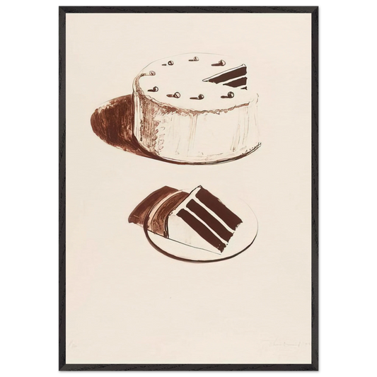 Chocolate Cake - 1971 - Wayne Thiebaud Framed Art Print – Black Wooden Frame - Default Title - -Framed Art Print