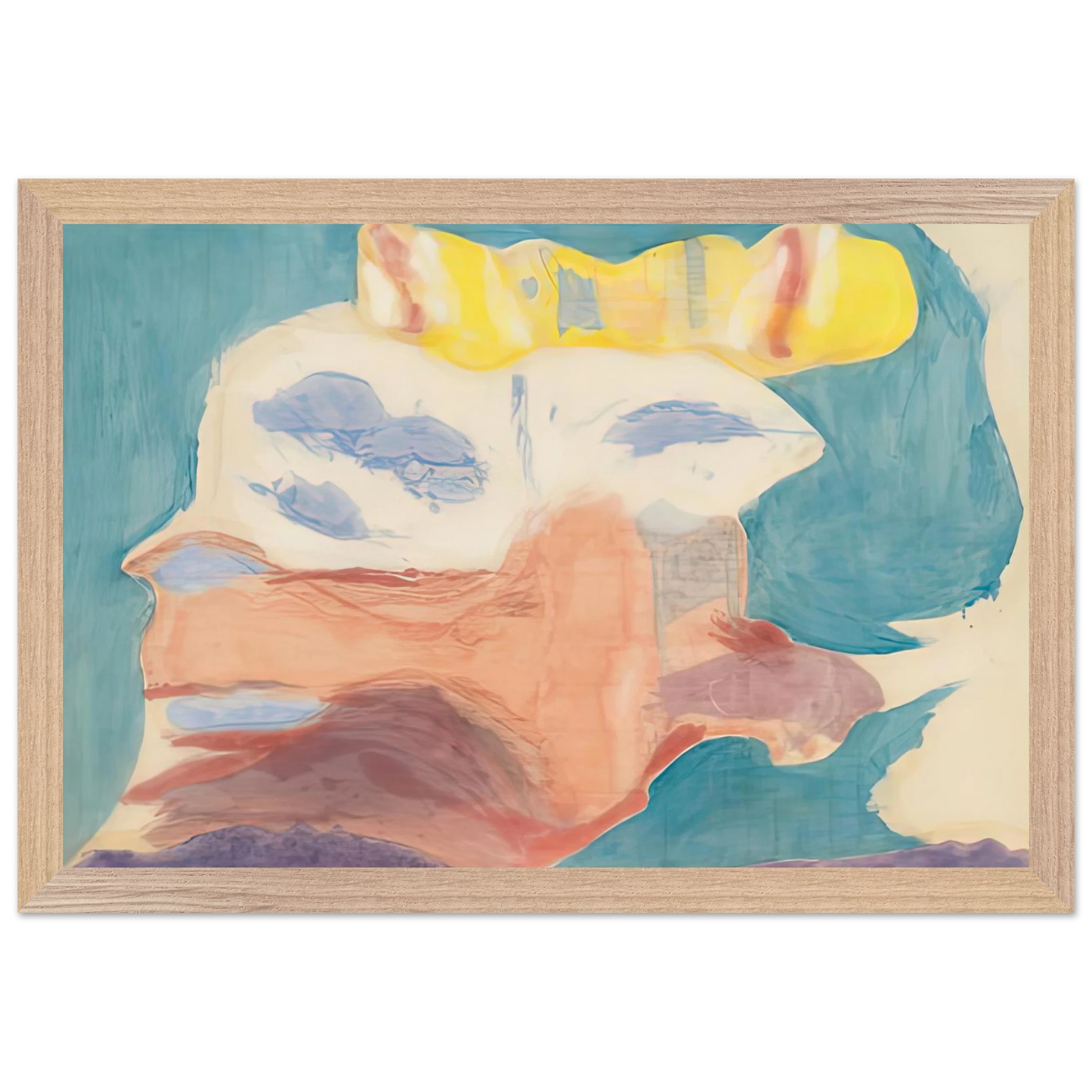 Helen Frankenthaler - Sea Goddess, 1963- Wall Art - 21x29.7 cm / 8x12" - Premium Wooden Framed Poster With Fine Art Paper - Wood frame