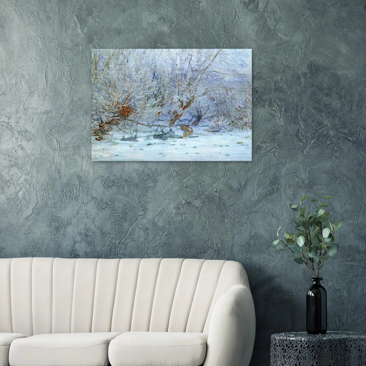 The Frost - claude monet Brushed Aluminum Print - 70x100 cm / 28x40 inches | claude monet Aluminum Print | claude monet Prints