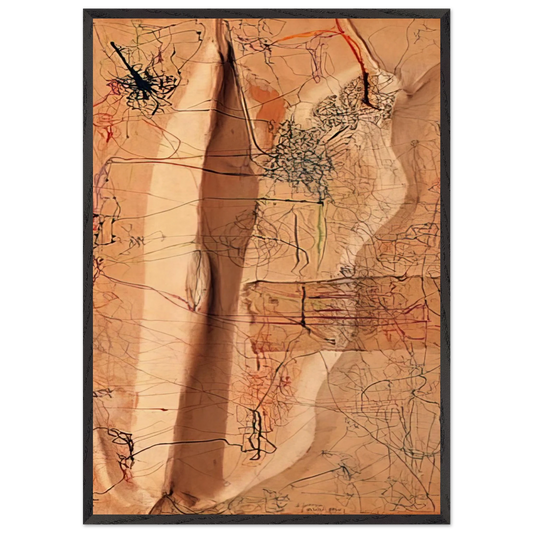 Untitled - 1964 N9 - Mira Schendel Framed Art Print – Black Wooden Frame - Default Title - -Framed Art Print