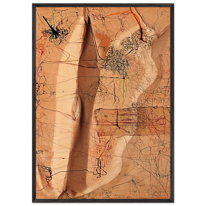 Untitled - 1964 N9 - Mira Schendel 70x100 cm / 28x40 inches Framed Art Print – Black Wooden Frame