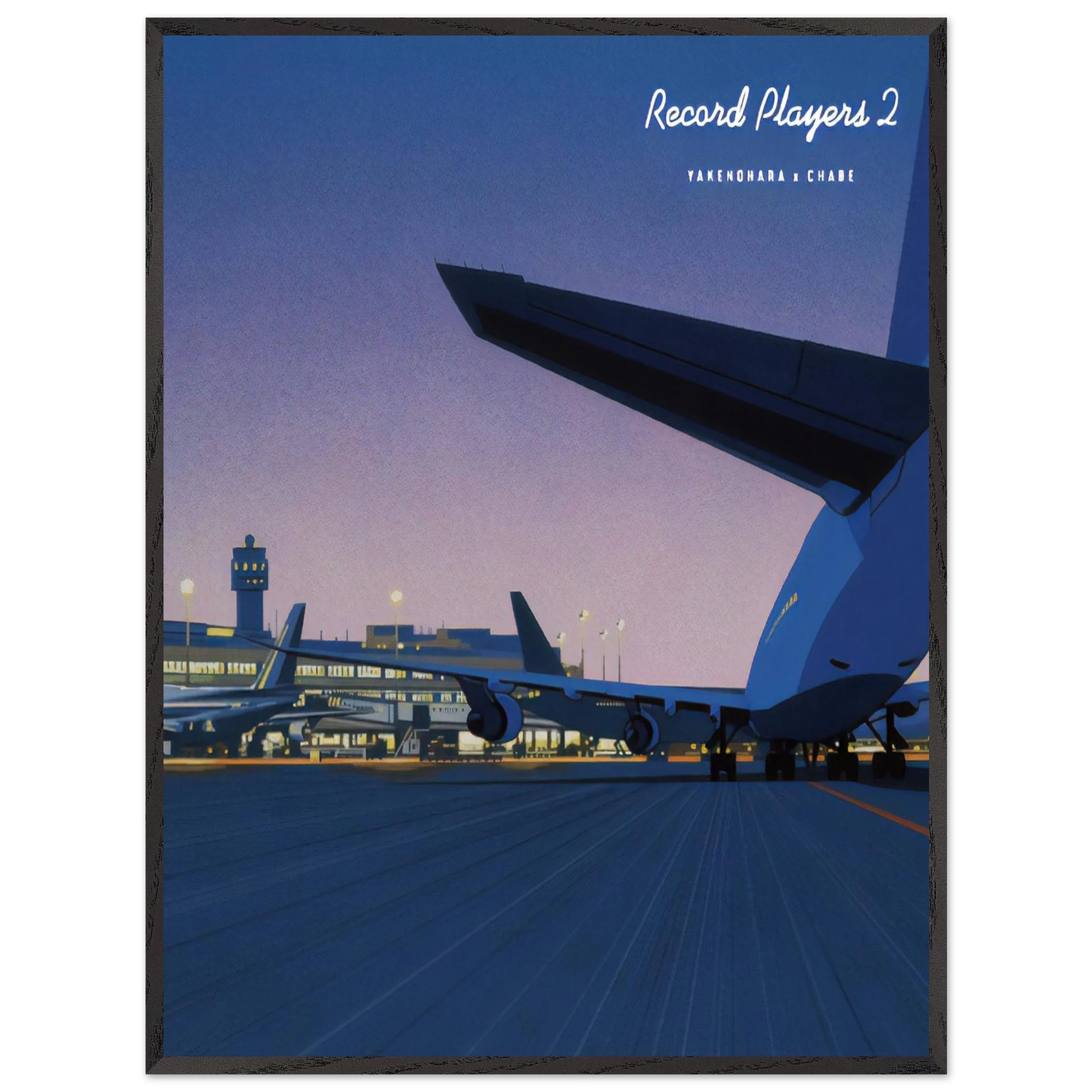 Hiroshi Nagai - Taxiway Wall Art - 30x40 cm / 12x16 inches - Premium Wooden Framed Poster With Fine Art Paper - White frame