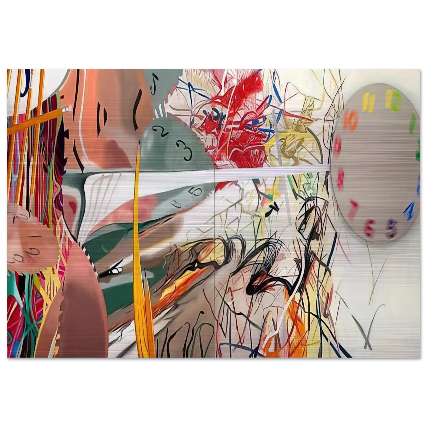 Time Stops the Face Continues - James Rosenquist Brushed Aluminum Print - 70x100 cm / 28x40 inches | James Rosenquist Aluminum Print | James Rosenquist Prints