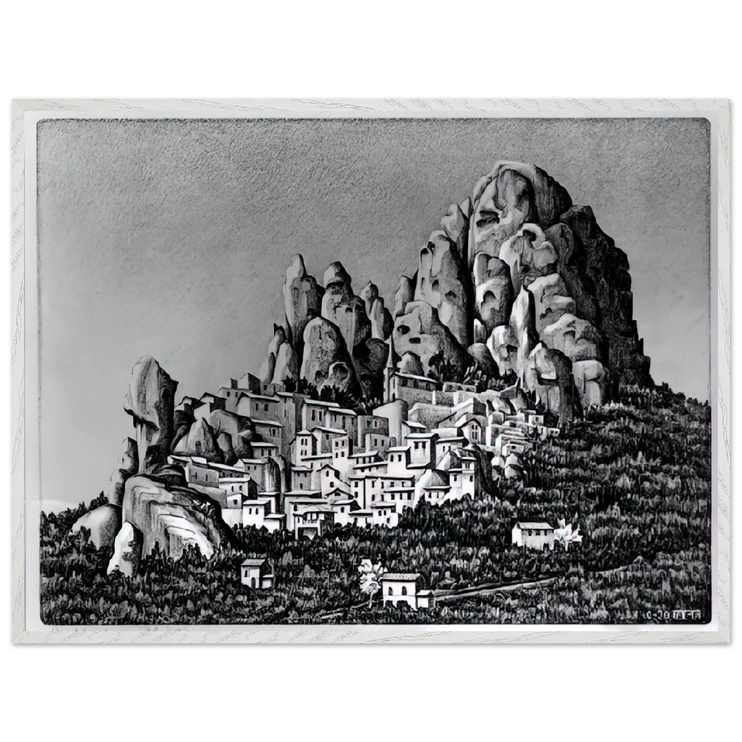 MC Escher - PENTEDATTIO CALABRIA OCTOBER 1930 1930 Wall Art - 30x40 cm / 12x16 inches - Fine Art Poster - -