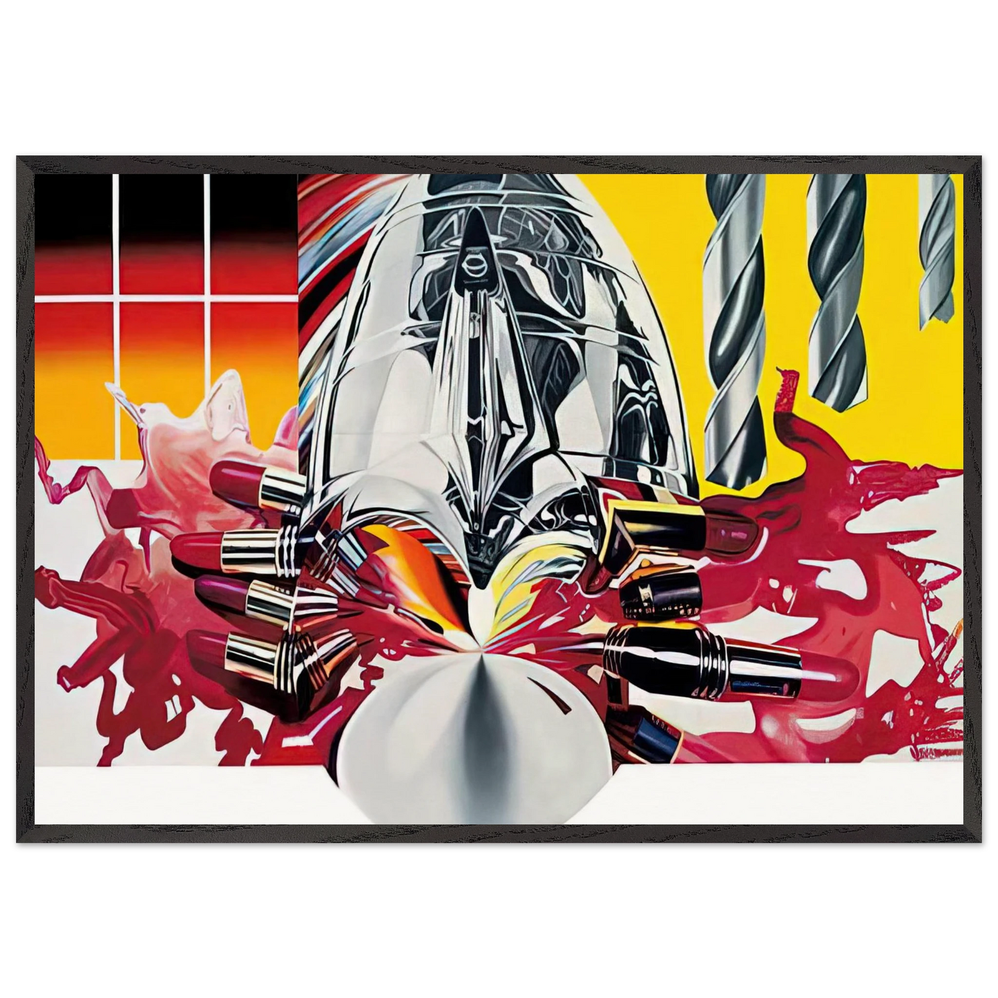 The Swimmer in the Econo-mist  painting 3  - James Rosenquist Framed Art Print – Black Wooden Frame - Default Title - -Framed Art Print