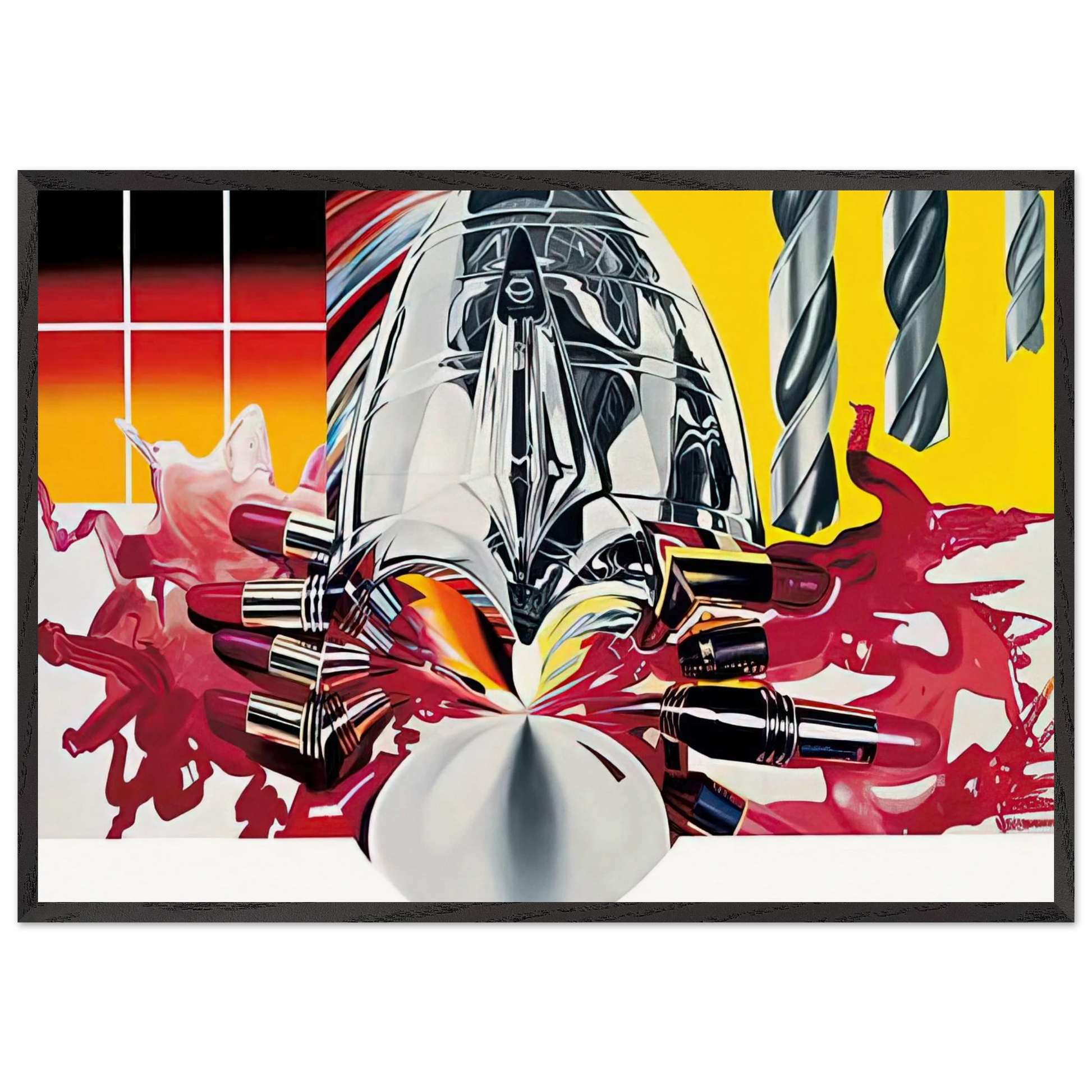 The Swimmer in the Econo-mist  painting 3  - James Rosenquist Framed Art Print – Black Wooden Frame - Default Title - -Framed Art Print