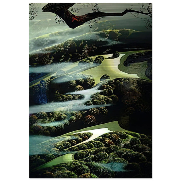 Carmel Valley Memory - Eyvind Earle Brushed Aluminum Print - 70x100 cm / 28x40 inches | Eyvind Earle Aluminum Print | Eyvind Earle Prints