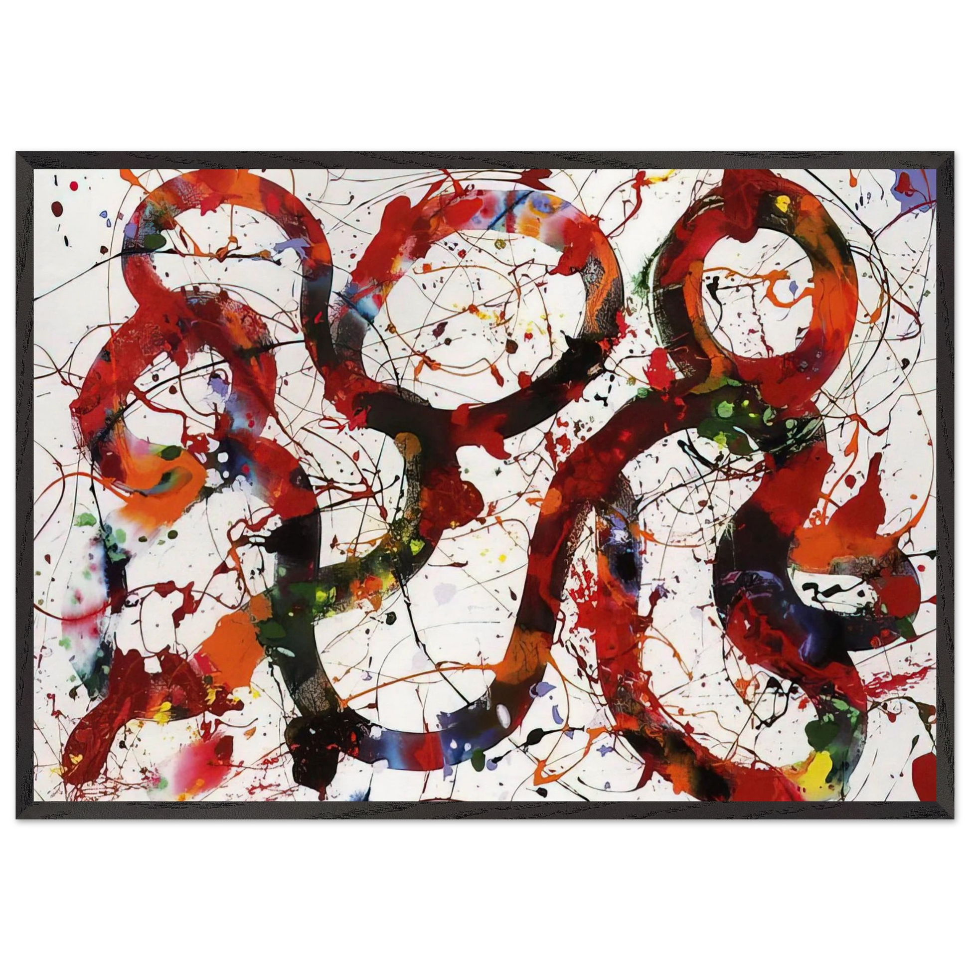 Untitled  SFP88-12  - Sam Francis Framed Art Print – Black Wooden Frame - Default Title - -Framed Art Print