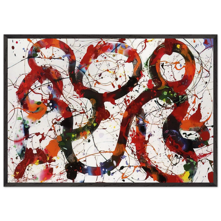 Untitled  SFP88-12  - Sam Francis 70x100 cm / 28x40 inches Framed Art Print – Black Wooden Frame