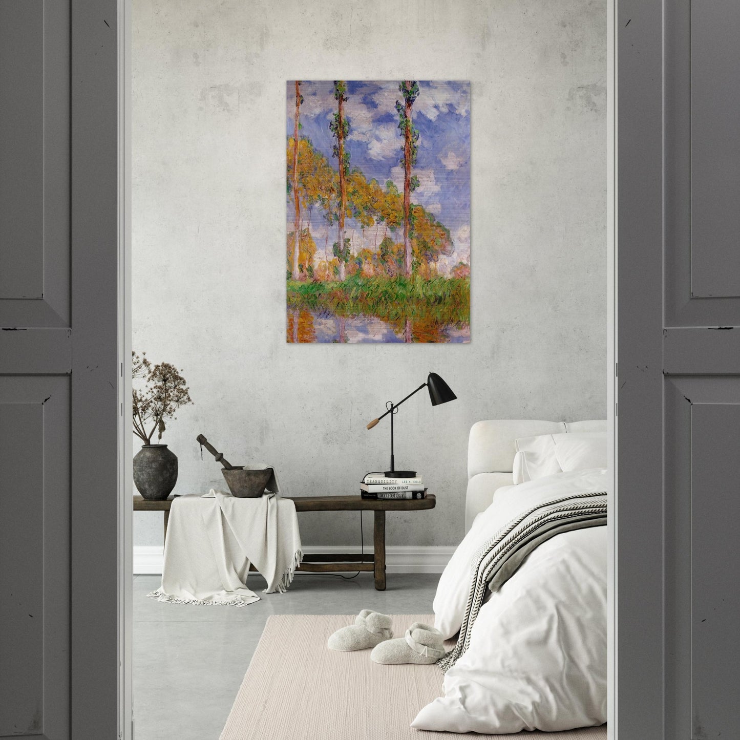 Three Trees in Summer - claude monet Brushed Aluminum Print - 70x100 cm / 28x40 inches | claude monet Aluminum Print | claude monet Prints