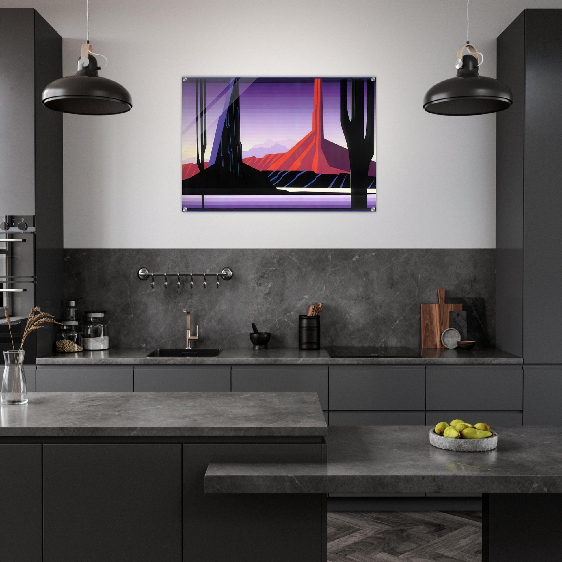 Beneath A Silent Sky - Eyvind Earle Acrylic Print - 70x100 cm / 28x40″ inches | Eyvind Earle Wall Art | Eyvind Earle Prints