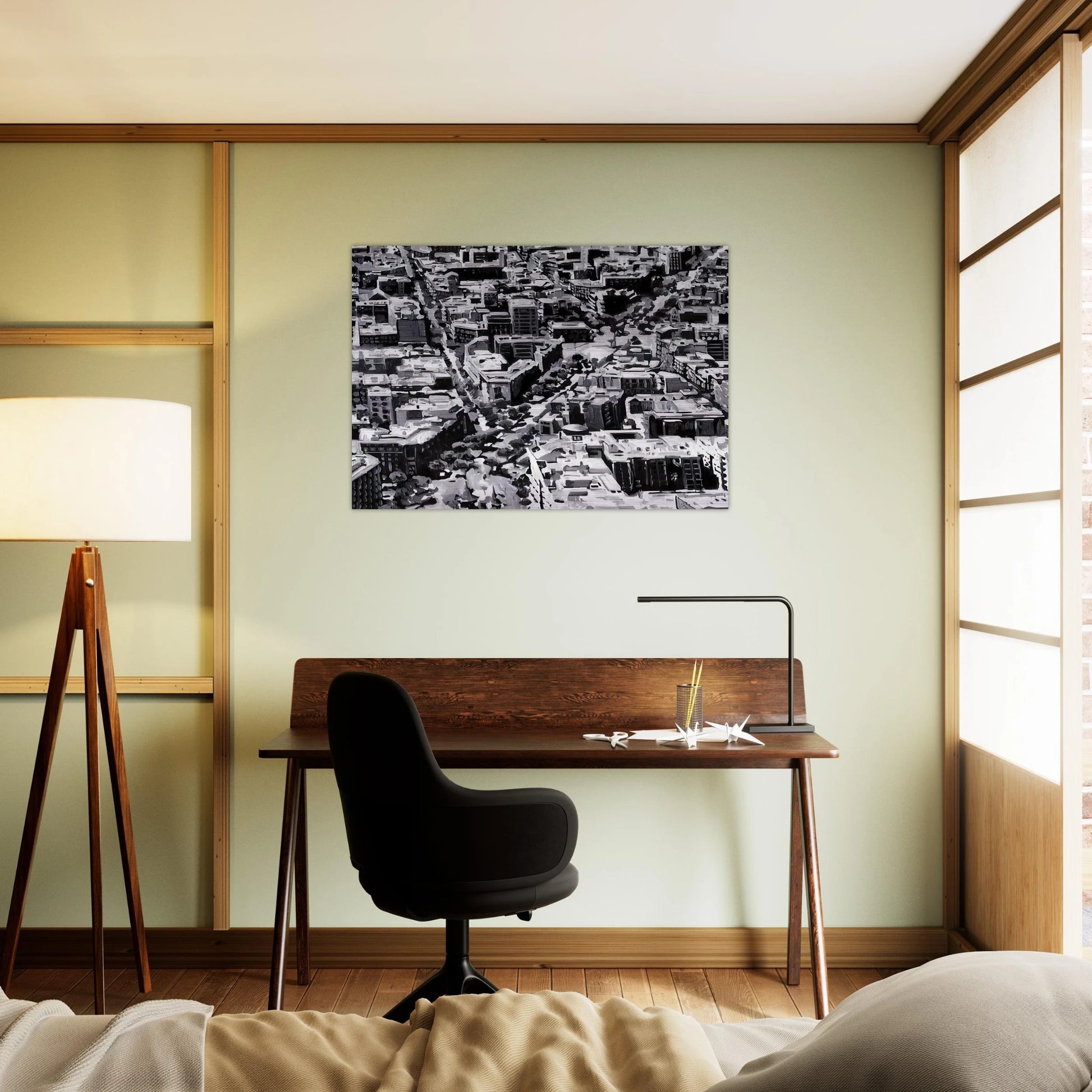 TOWNSCAPE MADRID - Gerhard Richter Brushed Aluminum Print - 70x100 cm / 28x40 inches | Gerhard Richter Aluminum Print | Gerhard Richter Prints