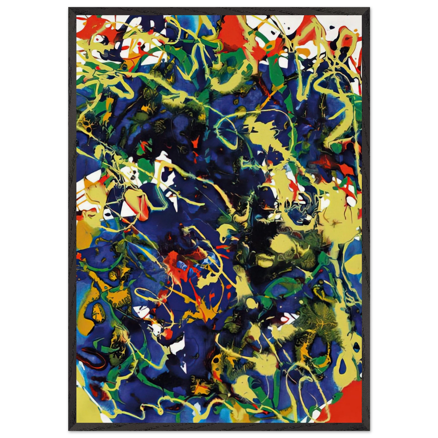 Untitled  SFP94-63  SFF 1737  - Sam Francis Framed Art Print – Black Wooden Frame - Default Title - -Framed Art Print