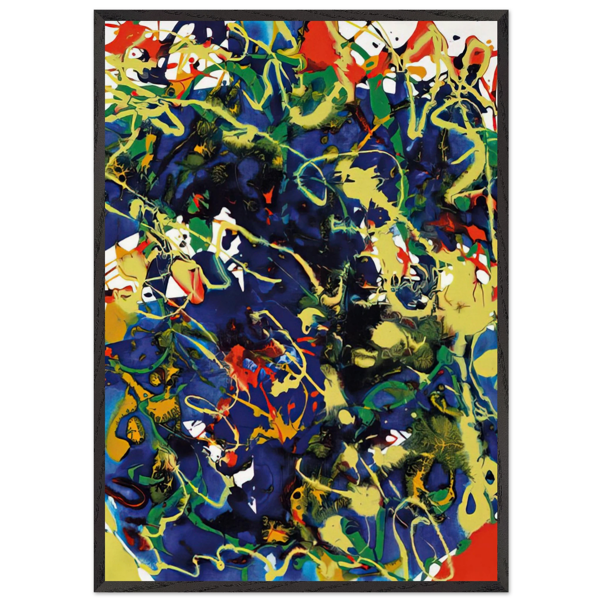 Untitled  SFP94-63  SFF 1737  - Sam Francis Framed Art Print – Black Wooden Frame - Default Title - -Framed Art Print