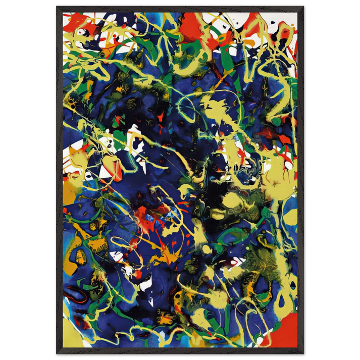 Untitled  SFP94-63  SFF 1737  - Sam Francis 70x100 cm / 28x40 inches Framed Art Print – Black Wooden Frame