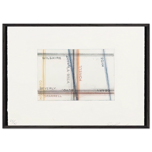 GRANT FROM LOS FRANCISCO SAN ANGELES PORTFOLIO - Edward Ruscha Framed Art Print – Black Wooden Frame - Default Title - -Framed Art Print