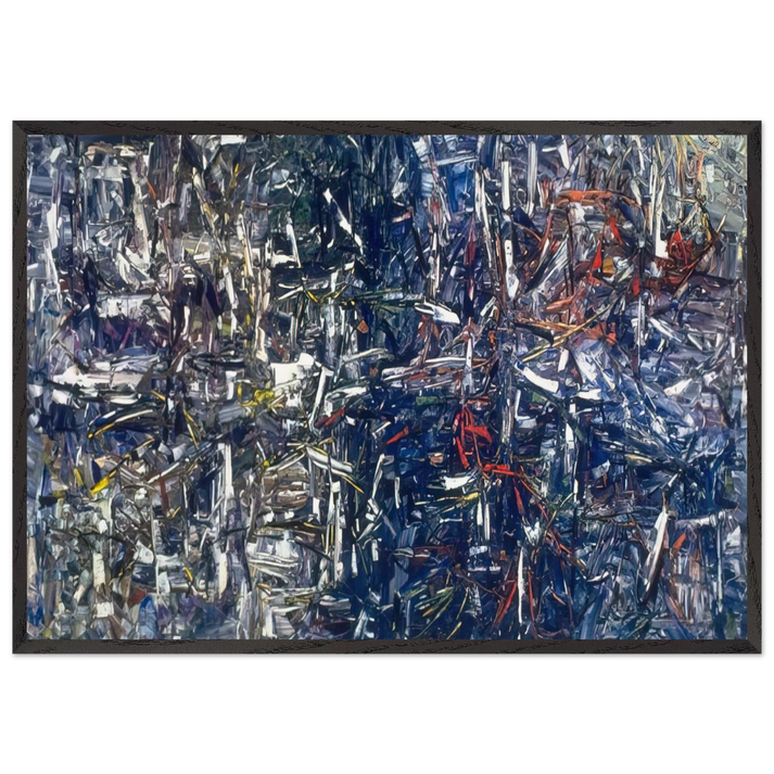 Landing - Jean-Paul Riopelle 70x100 cm / 28x40 inches Framed Art Print – Black Wooden Frame