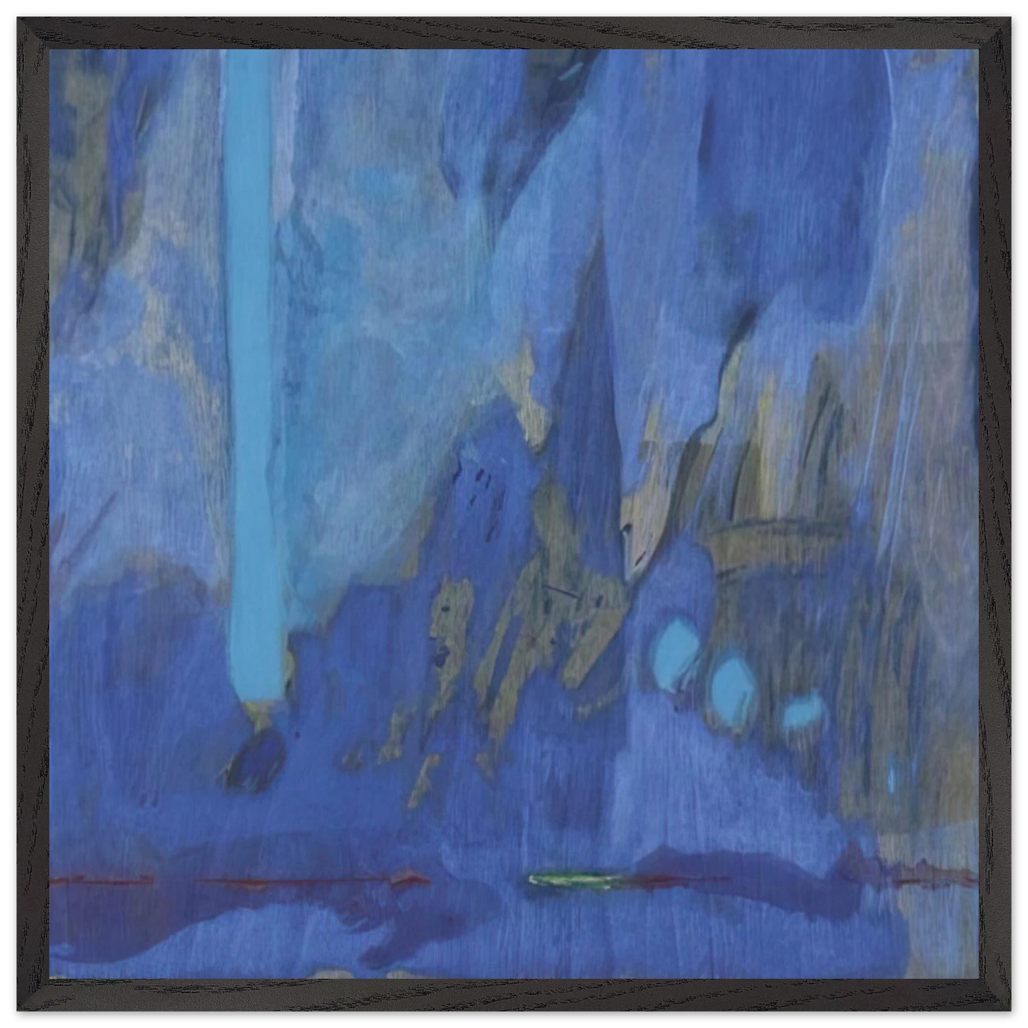 Helen Frankenthaler - Tales of Genji III - 1998 Wall art - 50x50 cm / 20x20 inches - Premium Wooden Framed Poster With Fine Art Paper - Black frame