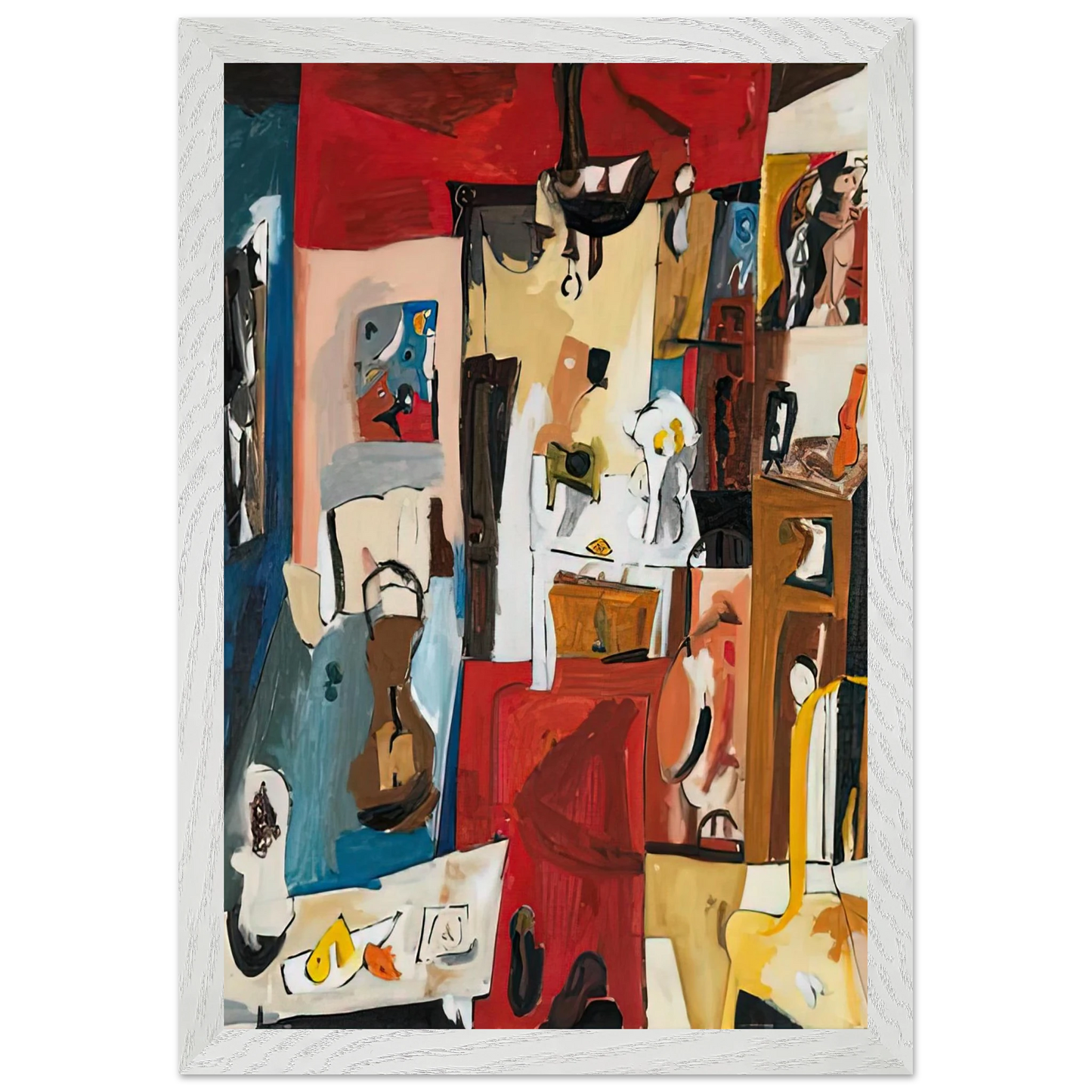 Helen Frankenthaler - 21st Street Studio, 1950- Wall Art - 21x29.7 cm / 8x12" - Premium Wooden Framed Poster With Fine Art Paper - Black frame