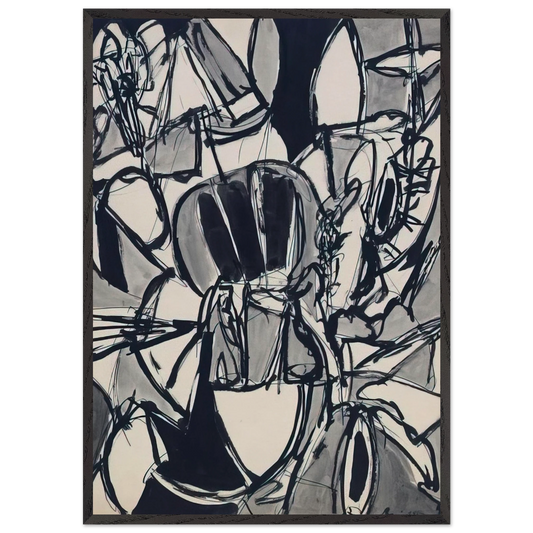 Bird Land - 1952 - Gene Davis 70x100 cm / 28x40 inches Framed Art Print – Black Wooden Frame