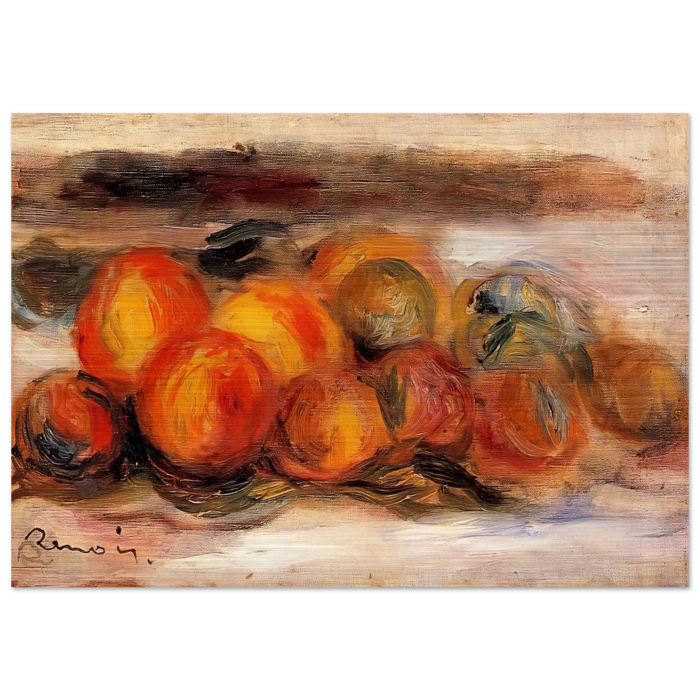 Still Life with Peaches - Pierre-Auguste Renoir Brushed Aluminum Print - 70x100 cm / 28x40 inches | Pierre-Auguste Renoir Aluminum Print | Pierre-Auguste Renoir Prints