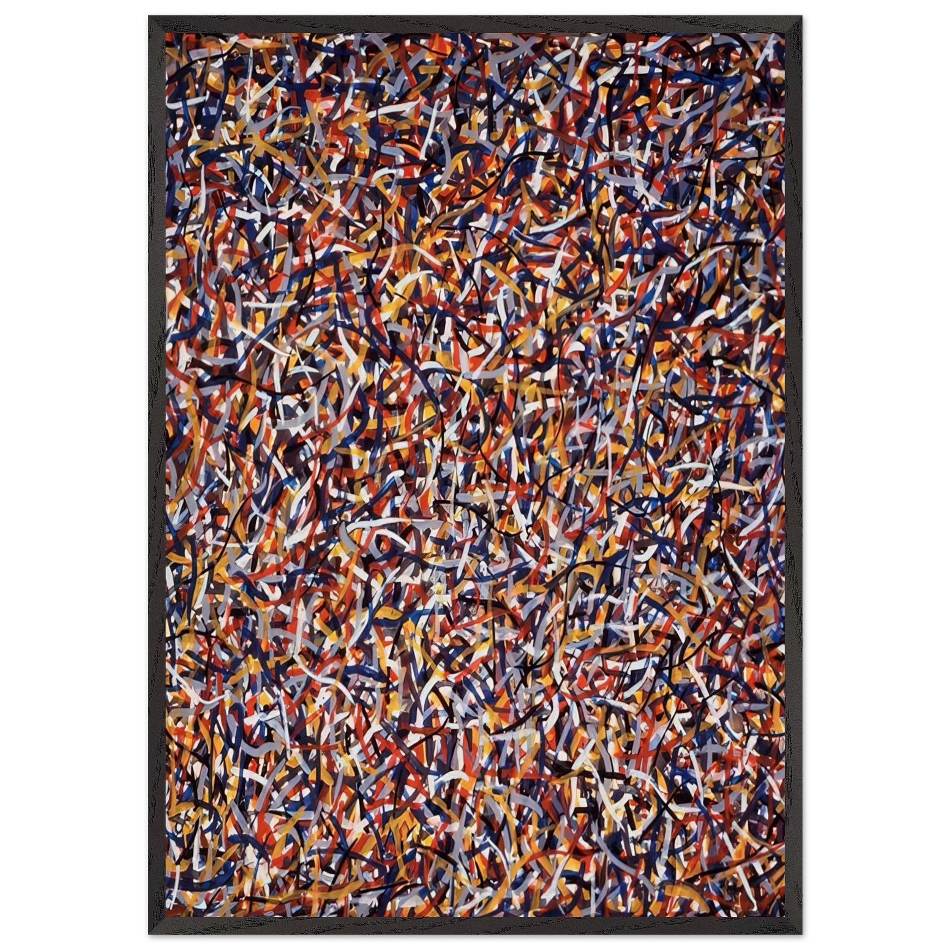 Not Straight Brushstrokes in All Directions - Sol LeWitt Framed Art Print – Black Wooden Frame - Default Title - -Framed Art Print