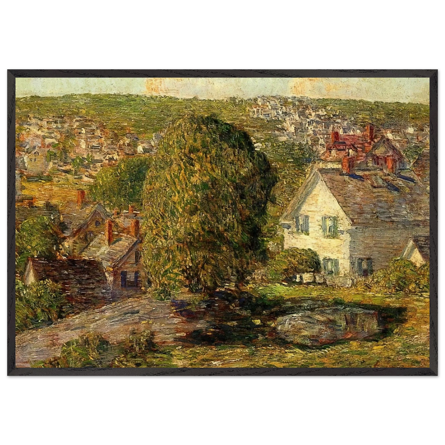 Outskirts of East Gloucester - Childe Hassam Framed Art Print – Black Wooden Frame - Default Title - -Framed Art Print
