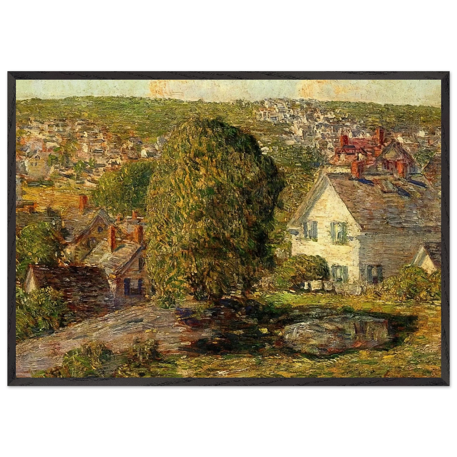 Outskirts of East Gloucester - Childe Hassam Framed Art Print – Black Wooden Frame - Default Title - -Framed Art Print