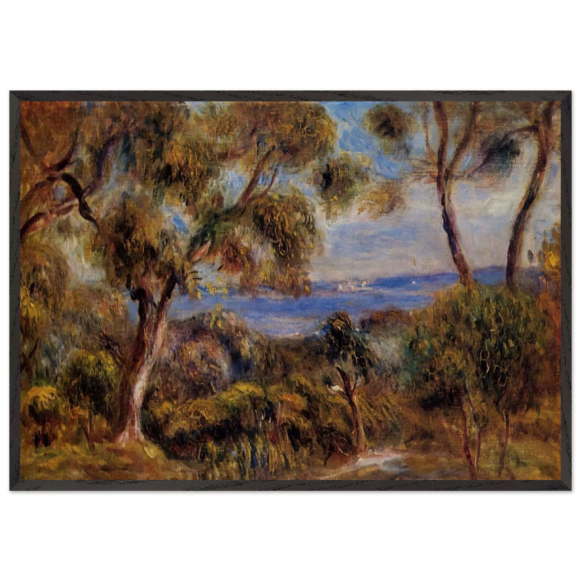 The Sea at Cagnes - Pierre-Auguste Renoir Framed Art Print – Black Wooden Frame - Default Title - -Framed Art Print