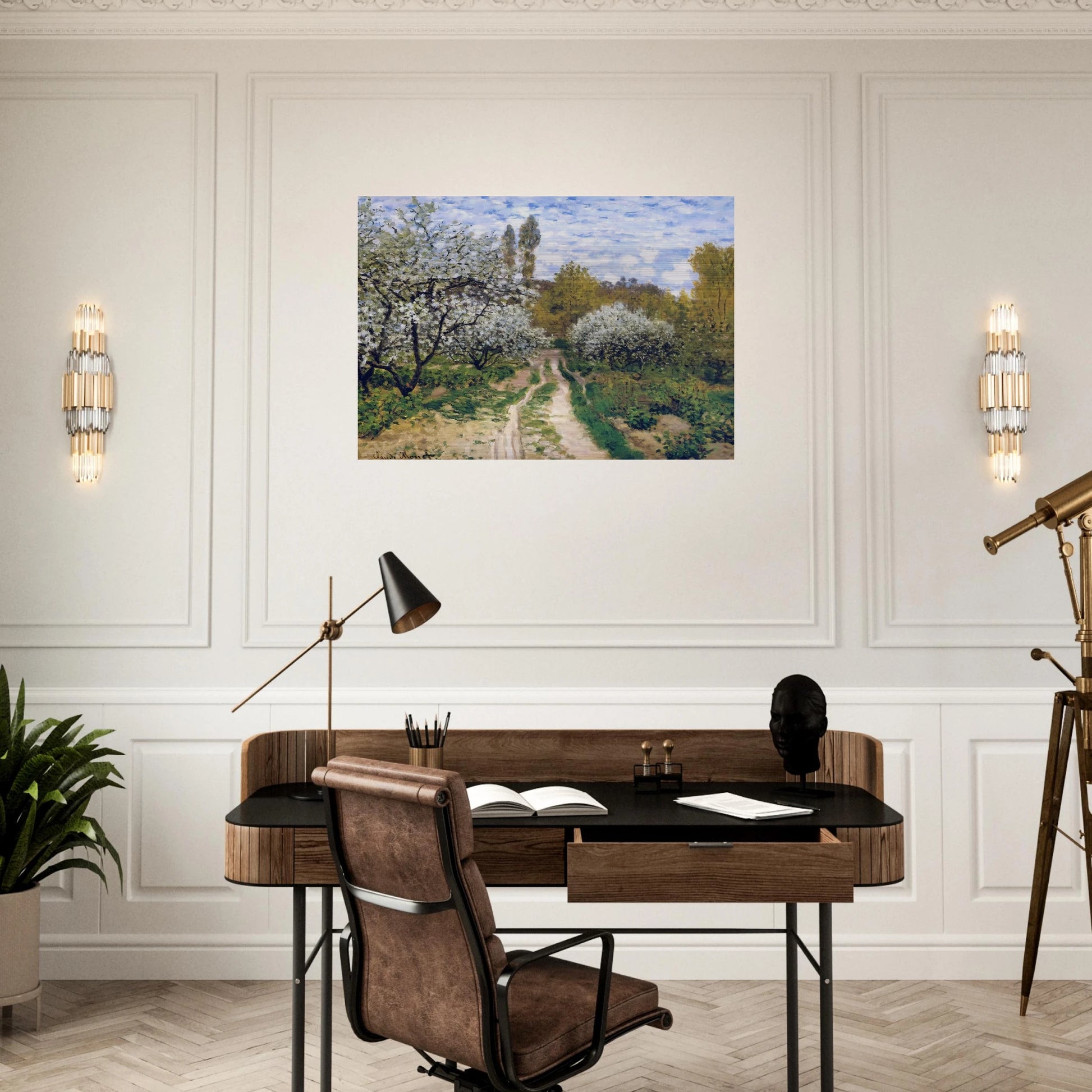 Trees in Bloom - claude monet Brushed Aluminum Print - 70x100 cm / 28x40 inches | claude monet Aluminum Print | claude monet Prints