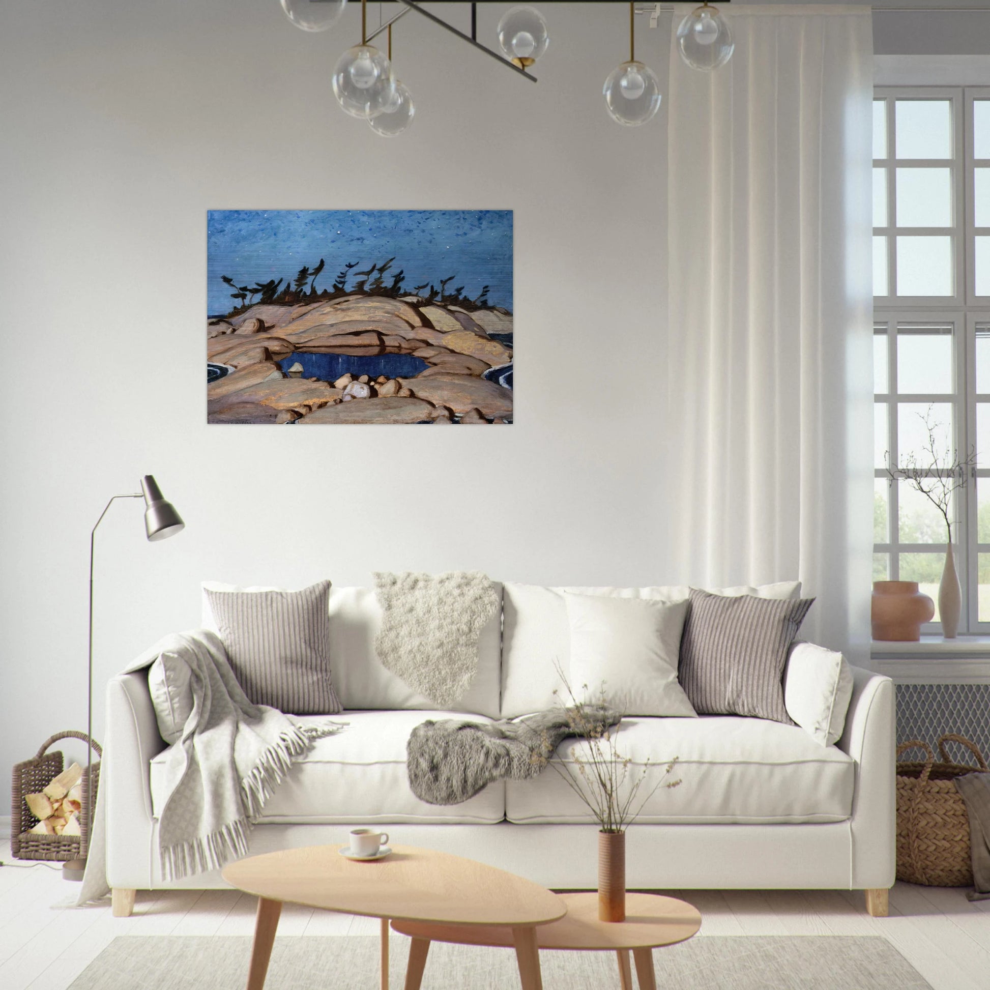 Night Pine Island - 1921 - A.Y. Jackson Brushed Aluminum Print - 70x100 cm / 28x40 inches | A.Y. Jackson Aluminum Print | A.Y. Jackson Prints