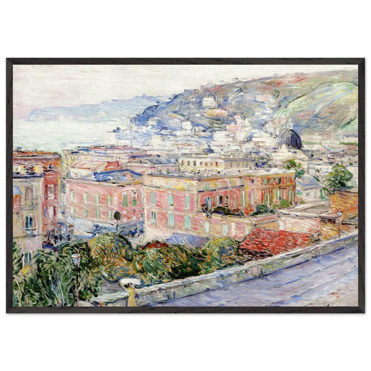 Naples - Childe Hassam 70x100 cm / 28x40 inches Framed Art Print – Black Wooden Frame