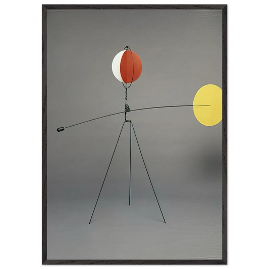 RED AND YELLOW VANE 1934 - Alexander Calder Framed Art Print – Black Wooden Frame - Default Title - -Framed Art Print