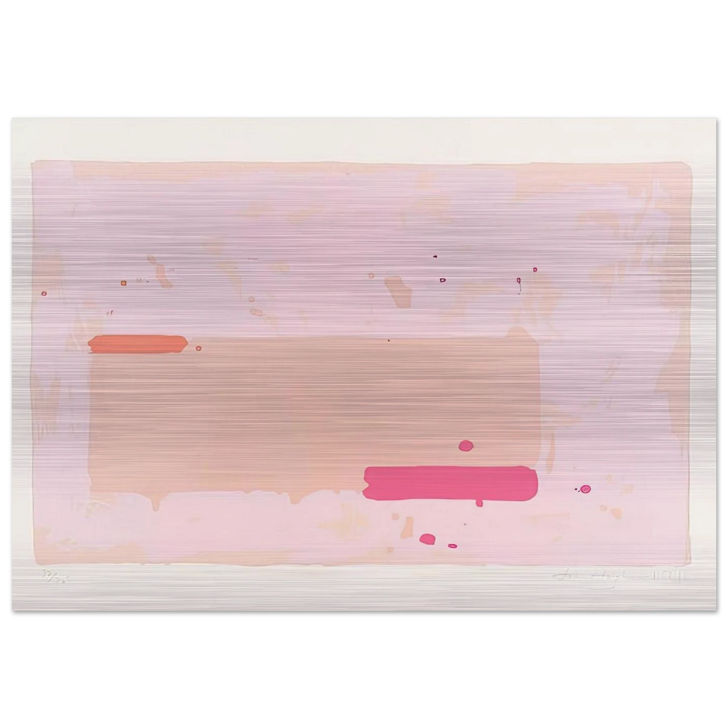 Orange, Pink - 1971 - John Hoyland Brushed Aluminum Print - 70x100 cm / 28x40 inches | John Hoyland Aluminum Print | John Hoyland Prints
