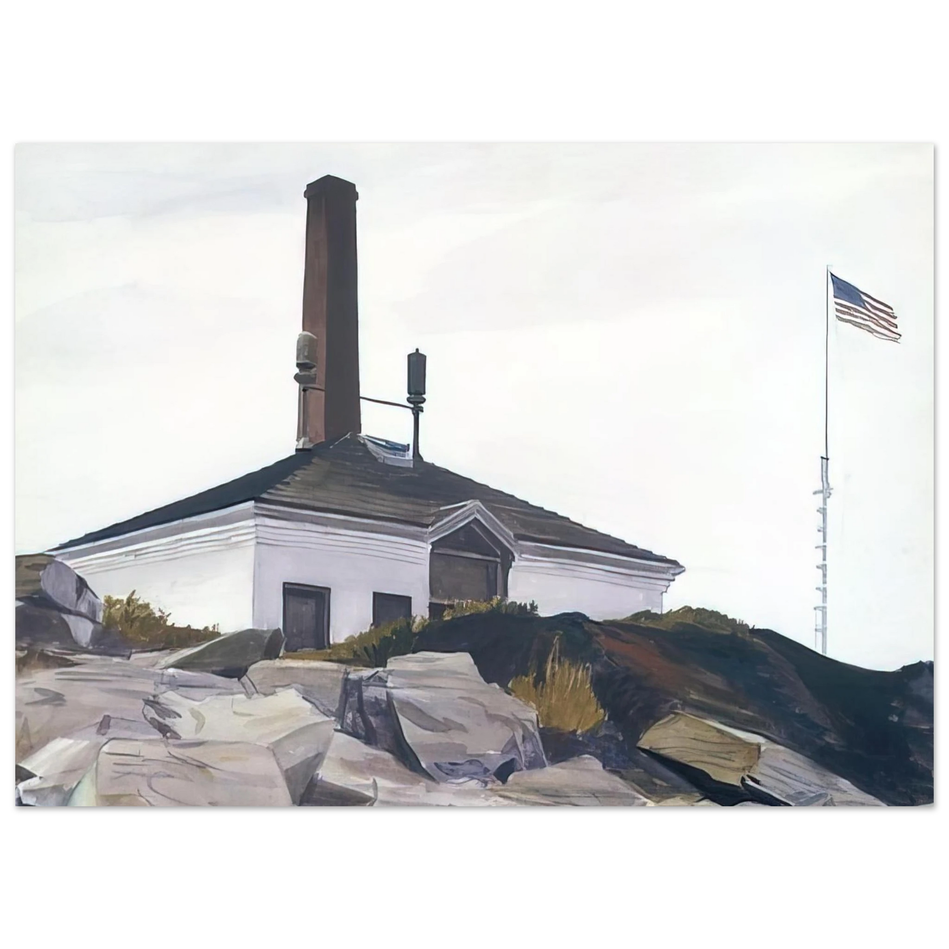 Edward Hopper - House of the Foghorn, I Fine Art Poster - 75x100 cm / 30x40 inches