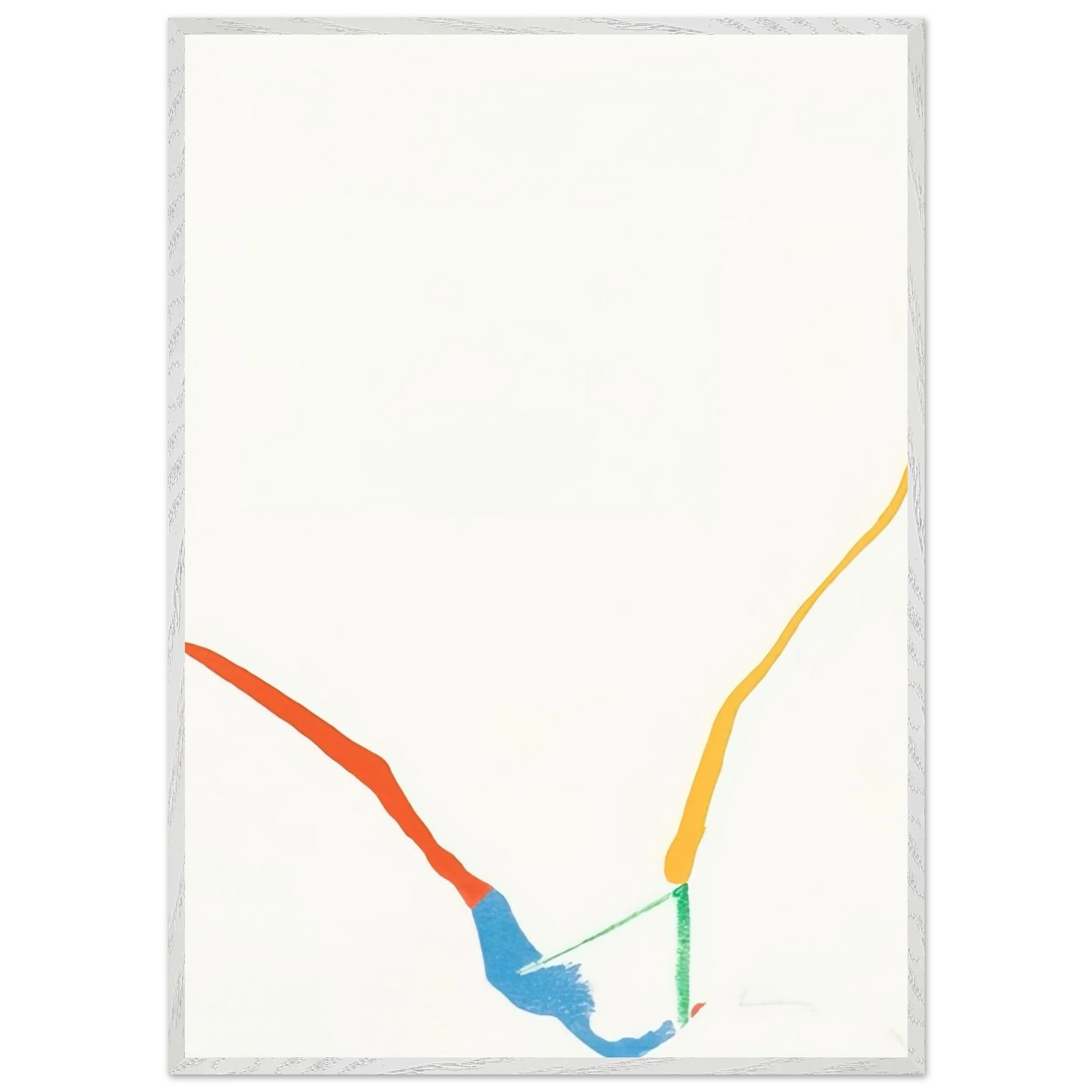 Helen Frankenthaler - What Red Lines Can Do - 1970 Wall art - A2 (42 x 59.4  cm) - Premium Wooden Framed Poster With Fine Art Paper - White frame