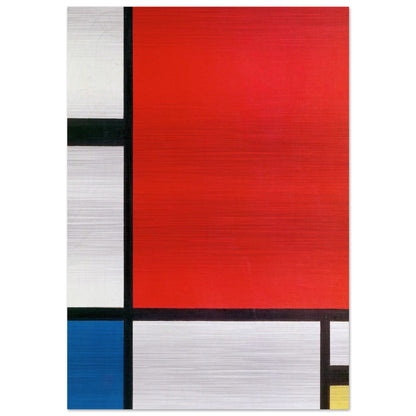 Composition with Red, Blue and Yellow - Piet Mondrian Brushed Aluminum Print - 70x100 cm / 28x40 inches | Piet Mondrian Aluminum Print | Piet Mondrian Prints