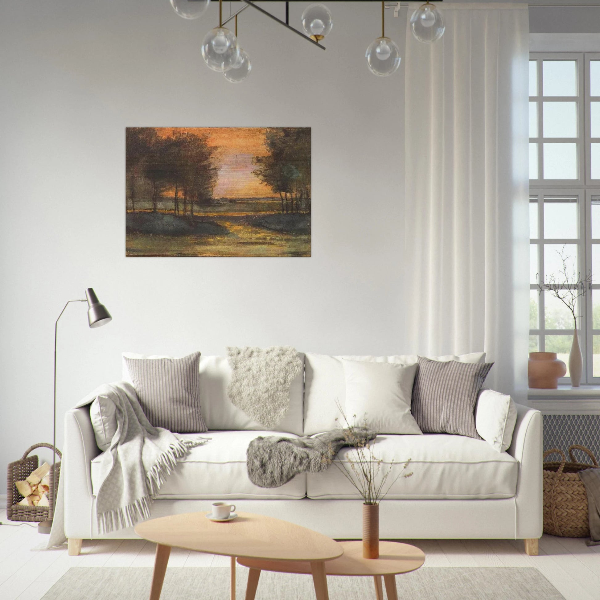 The Landscape in Drenthe - Vincent van Gogh Brushed Aluminum Print - 70x100 cm / 28x40 inches | Vincent van Gogh Aluminum Print | Vincent van Gogh Prints