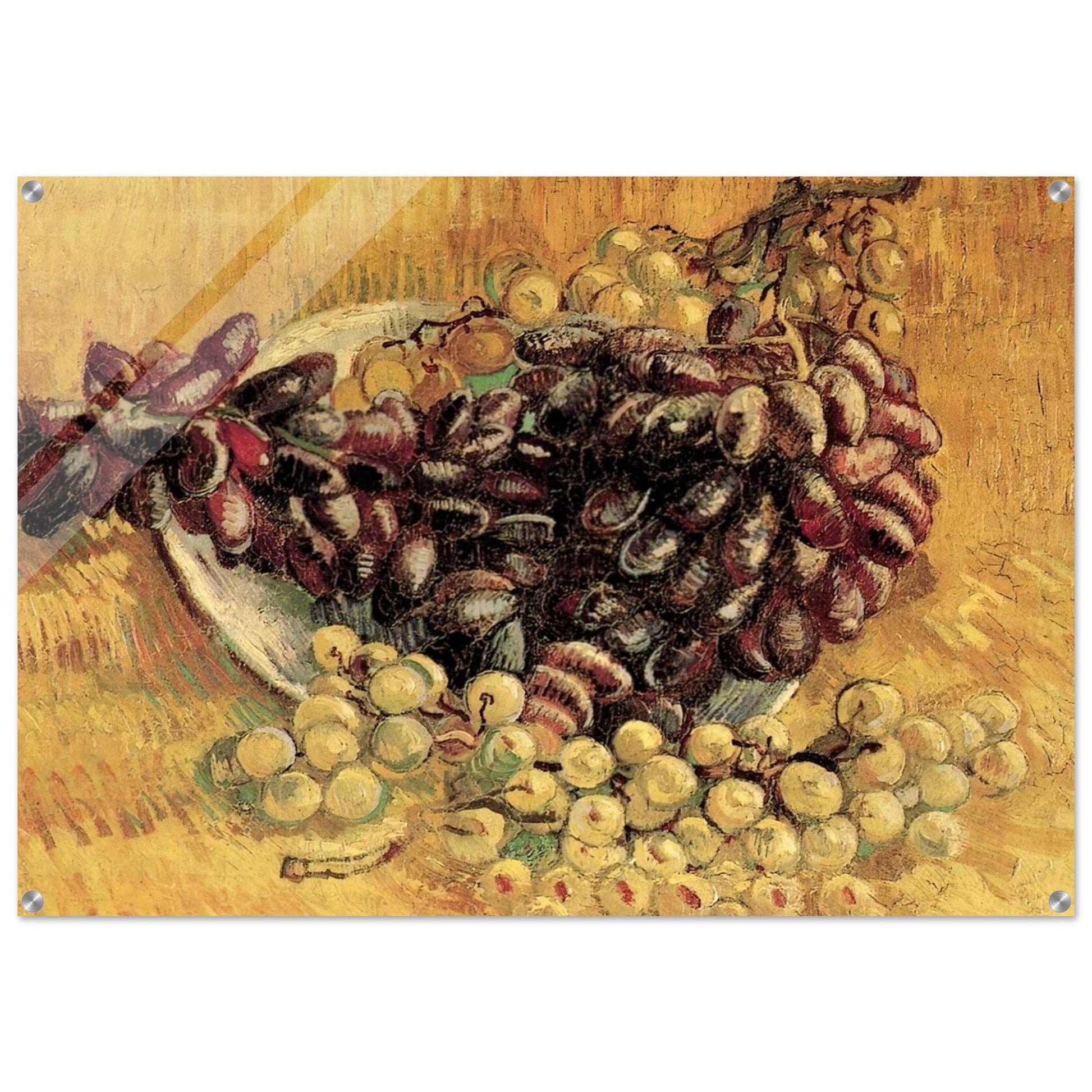 Still Life with Grapes - Vincent van Gogh Acrylic Print - 70x100 cm / 28x40″ inches