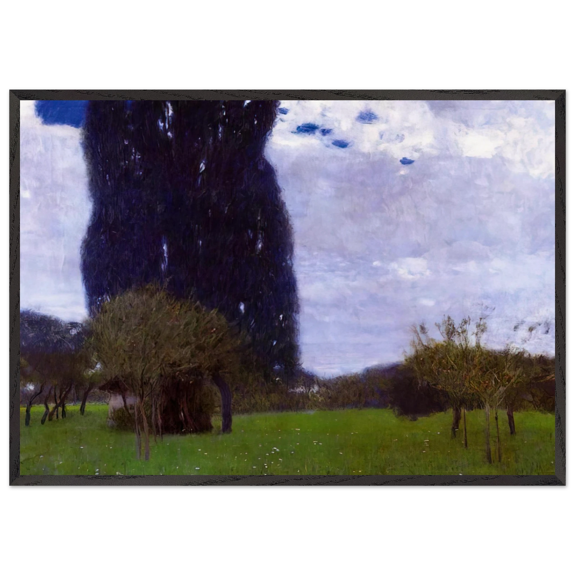 THE TALL POPLAR TREES II - Gustav Klimt Framed Art Print – Black Wooden Frame - Default Title - -Framed Art Print