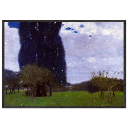 THE TALL POPLAR TREES II - Gustav Klimt Framed Art Print – Black Wooden Frame - Default Title - -Framed Art Print
