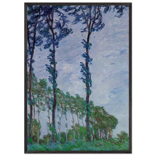 Poplars Wind Effect - claude monet Framed Art Print – Black Wooden Frame - Default Title - -Framed Art Print
